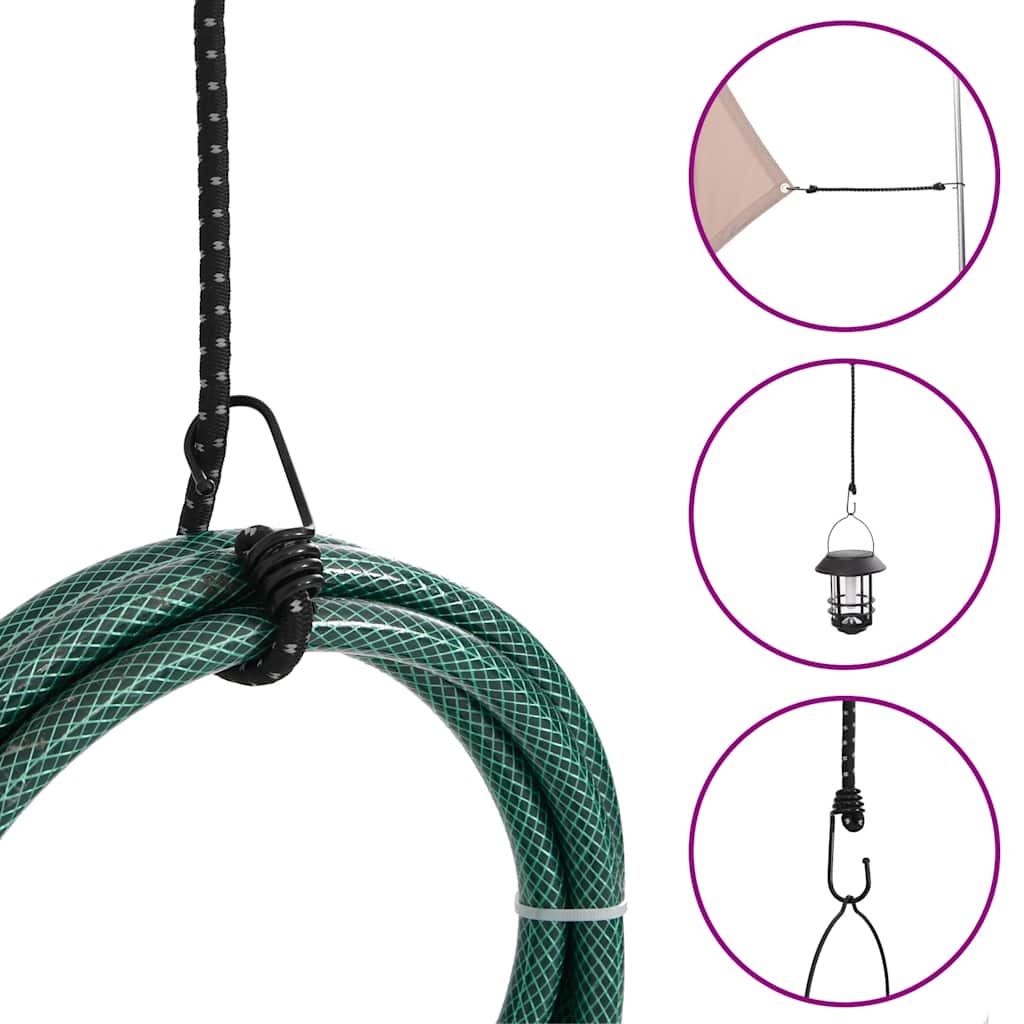 vidaXL Κορδόνια Ελαστικά Bungee με Γάντζο/Ανακλ. Ταινίες 50 τεμ 38 εκ.