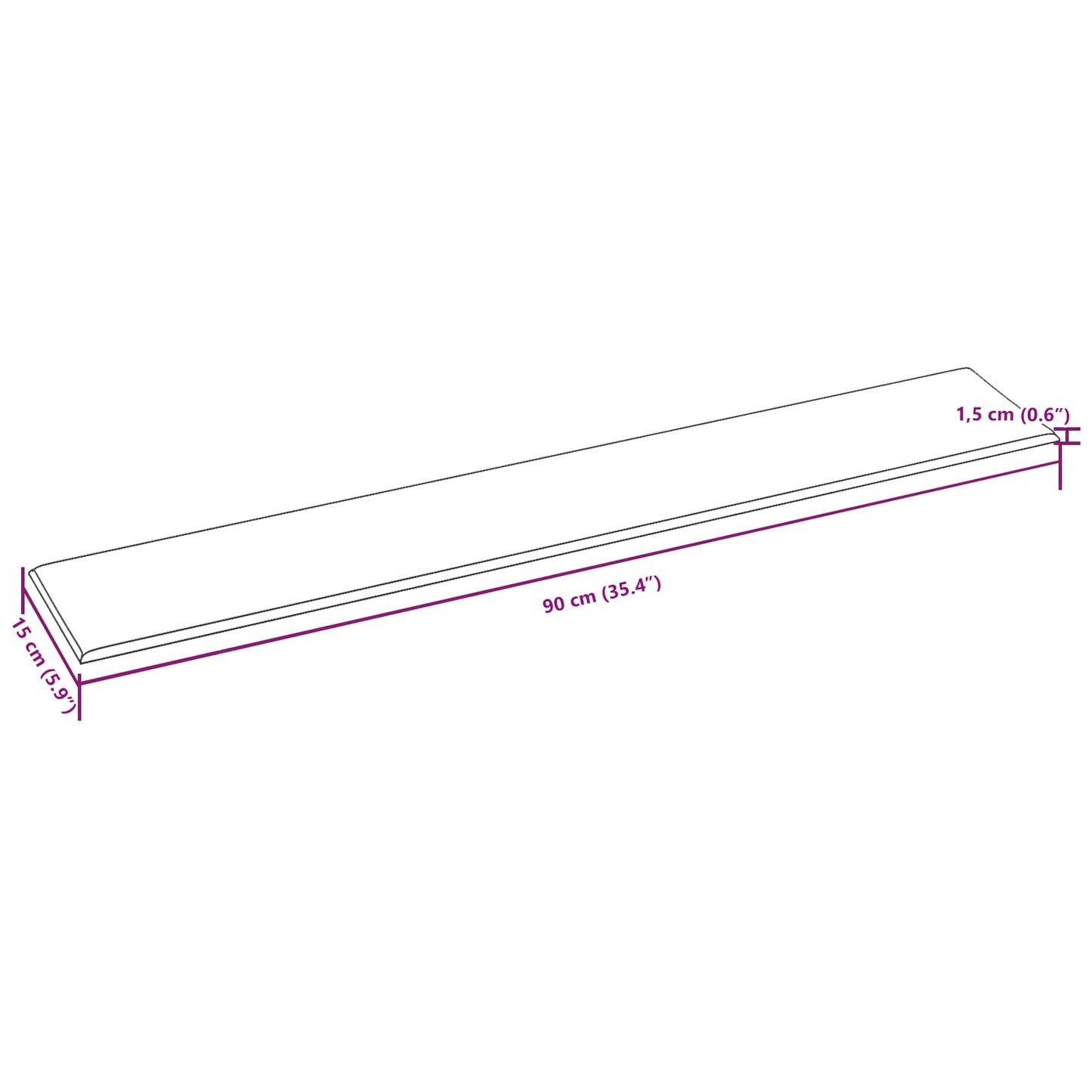 vidaXL Κεφαλάρι Τοίχου 12 pcs Μπλε 90 x 15 cm ύφασμα