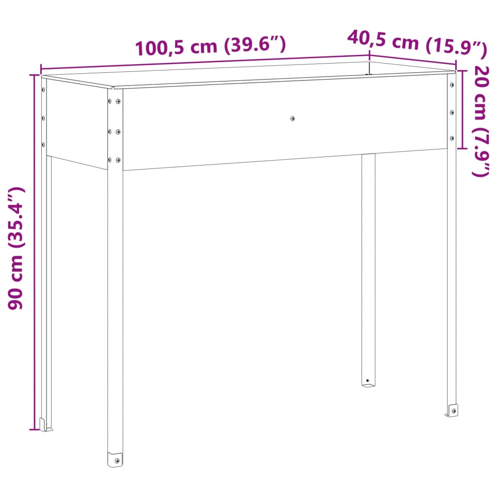 vidaXL Ζαρντινιέρα 100,5x40,5x90 εκ. Ατσάλι Σκληρυθέν στον Αέρα