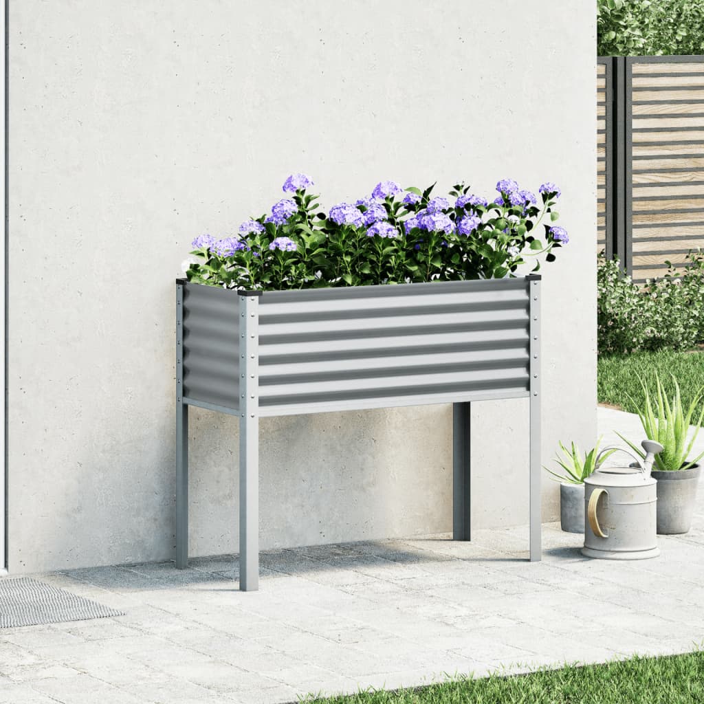 vidaXL Ζαρντινιέρα Κήπου Γκρι 100x41x90 εκ. από Ατσάλι