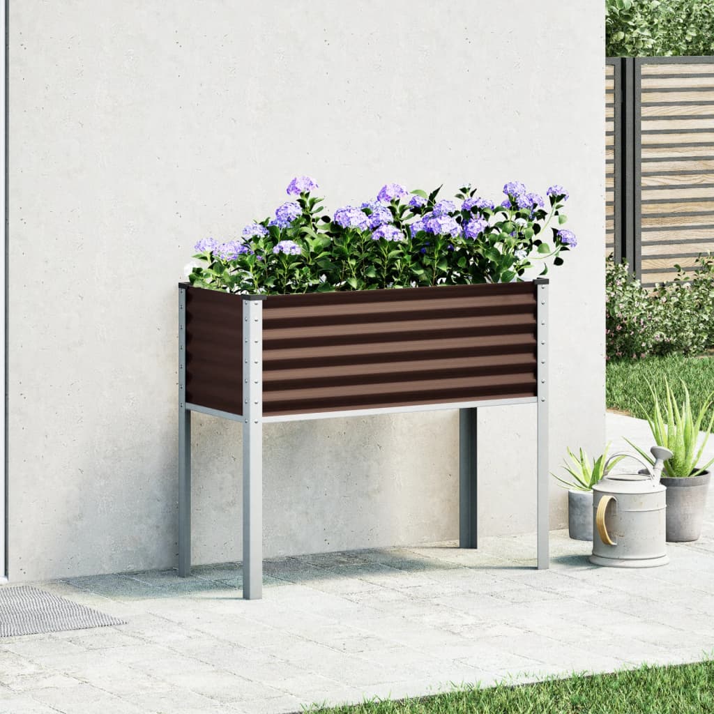 vidaXL Ζαρντινιέρα Κήπου Καφέ 100x41x90 εκ. από Ατσάλι