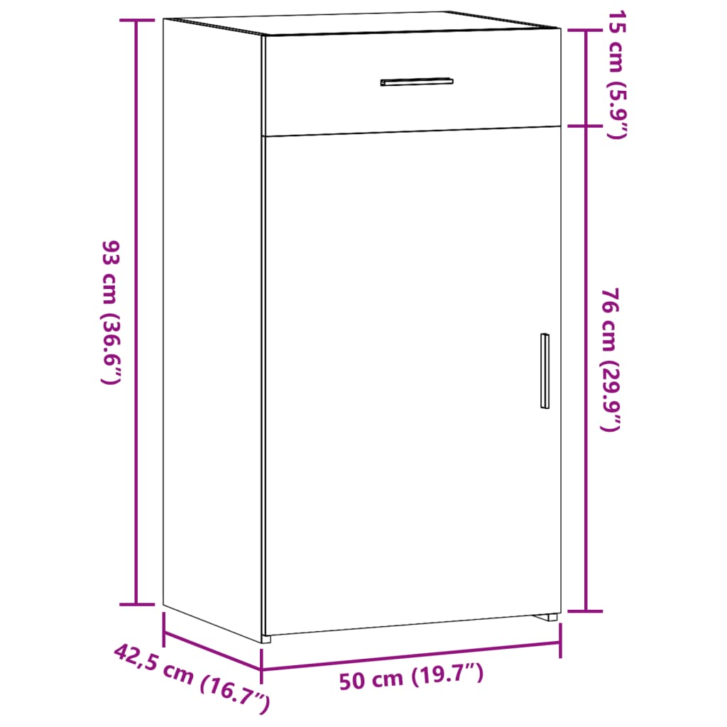 vidaXL Ντουλάπι Sonoma Δρυς 50x42,5x93 εκ. από Επεξεργασμένο Ξύλο