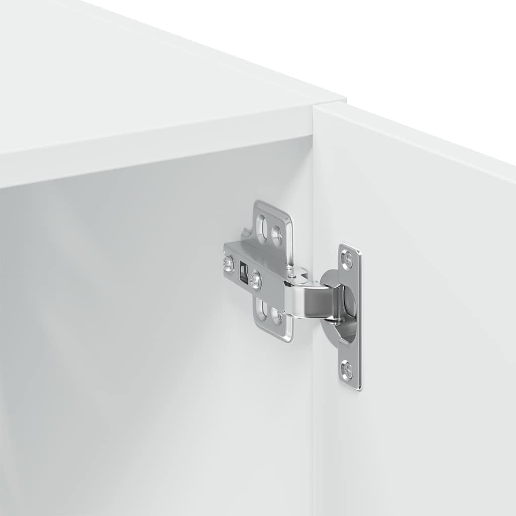 vidaXL Ραφιέρα με Ντουλάπια Λευκή 70x42,5x225 εκ. Επεξεργασμένο Ξύλο