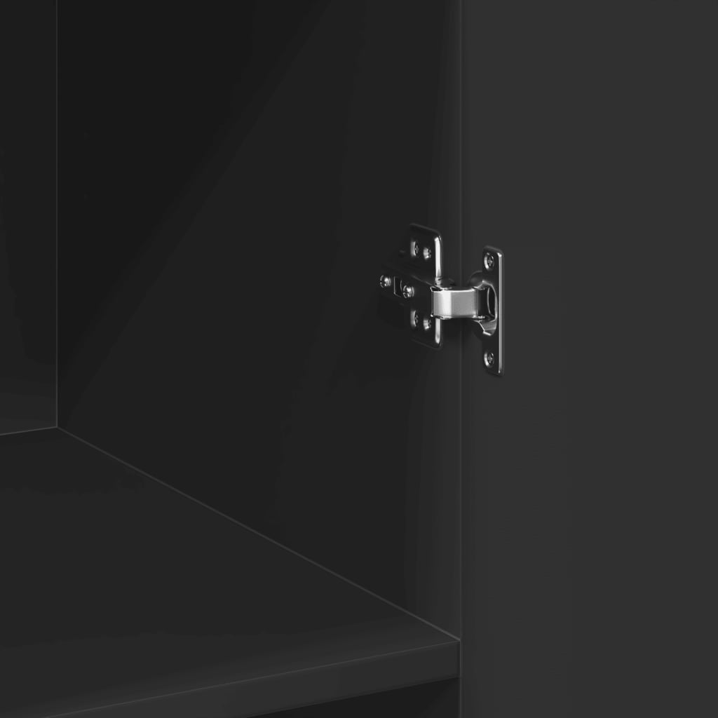 vidaXL Ραφιέρα με Ντουλάπια Μαύρο 70 x 42,5 x 225 εκ. από Επεξ. Ξύλο