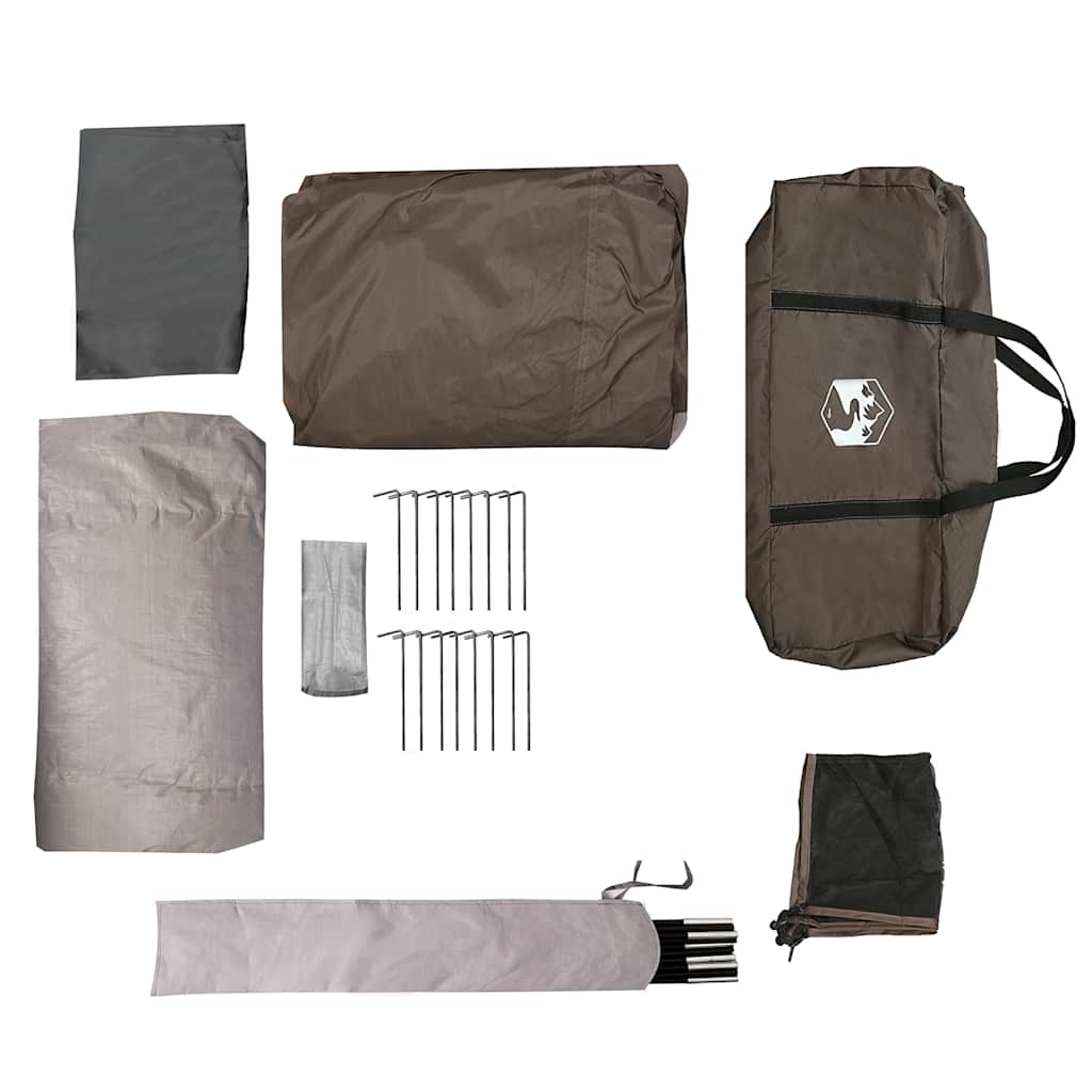 vidaXL Σκηνή Οικογενειακή Τούνελ 6 Ατόμων Αδιάβροχη Καφέ