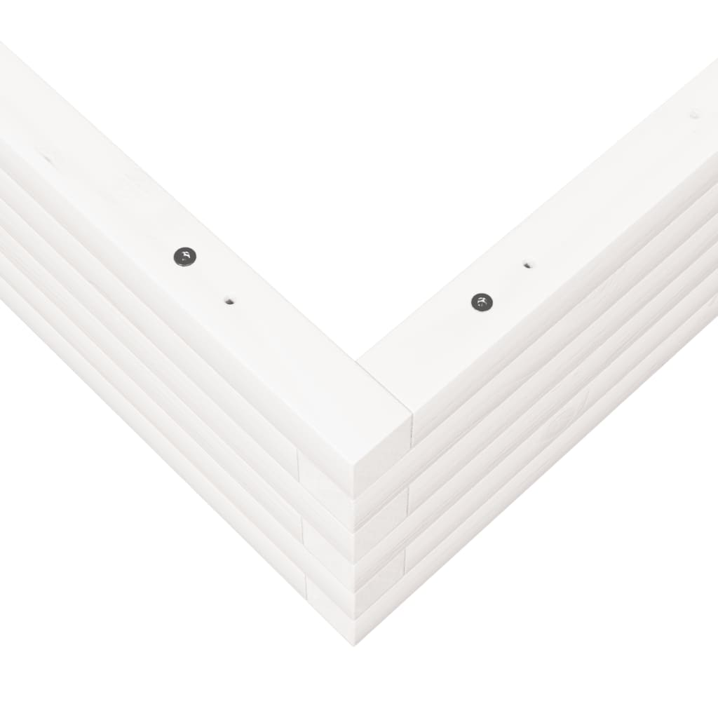 vidaXL Ζαρντινιέρα Κήπου Λευκή 100x100x23 εκ. από Μασίφ Ξύλο Πεύκου