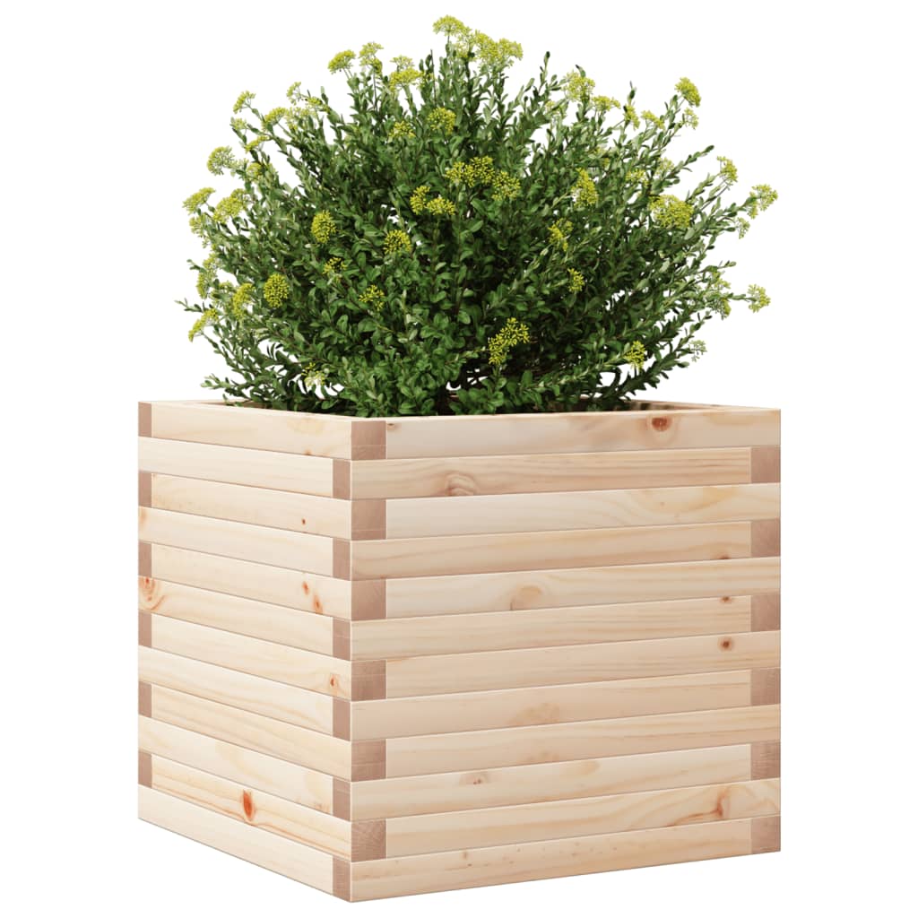 vidaXL Ζαρντινιέρα Κήπου 50x50x45,5εκ από Μασίφ Ξύλο Πεύκου