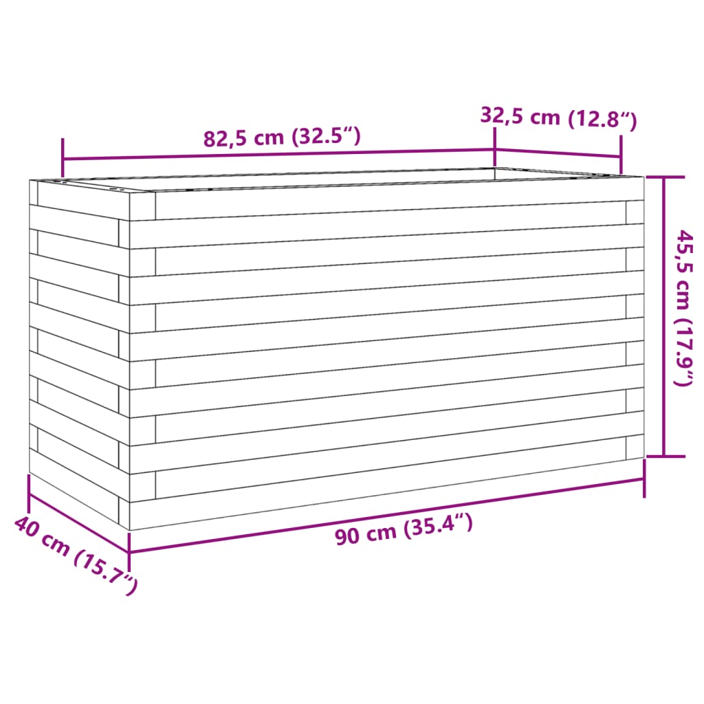 vidaXL Ζαρντινιέρα Κήπου 90x40x45,5 εκ. από Εμποτισμένο Ξύλο Πεύκου