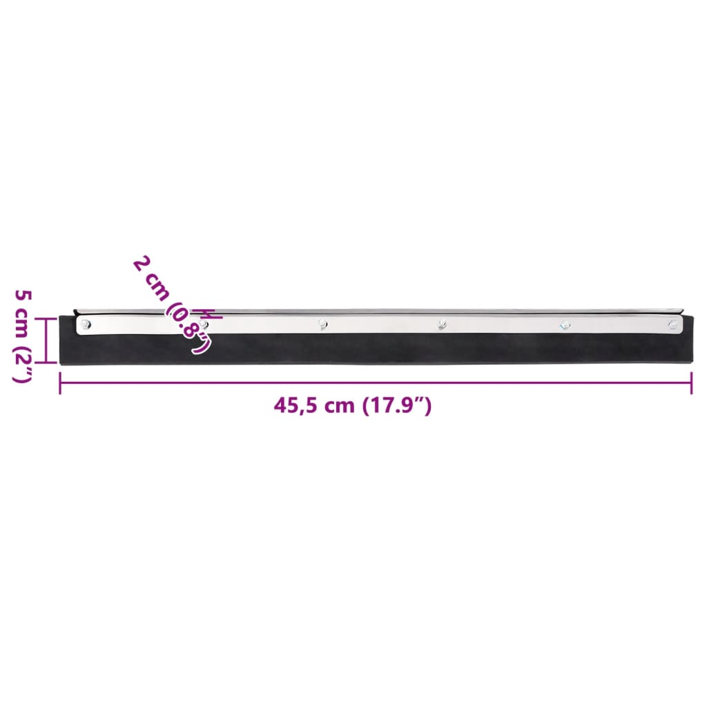 vidaXL Κεφαλές Σκουπίσματος Δαπέδου 5 Τεμ. 45,5x2x5εκ Ατσάλι/Καουτσούκ