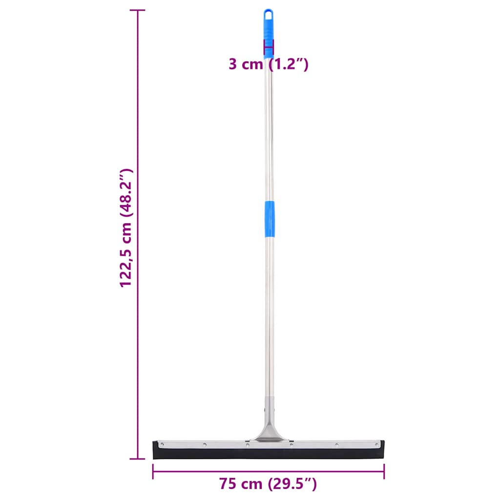 vidaXL Κεφαλή Σκουπίσματος Δαπέδου 74,5x122,5 εκ. Ατσάλι/Καουτσούκ