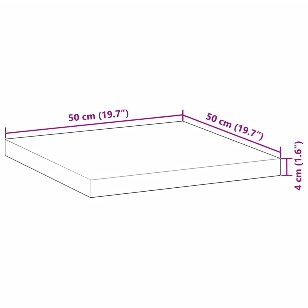 vidaXL Επιφάνεια Τραπεζιού Τετράγωνη 50x50x4 εκ. Μασίφ Ξύλο Ακακίας