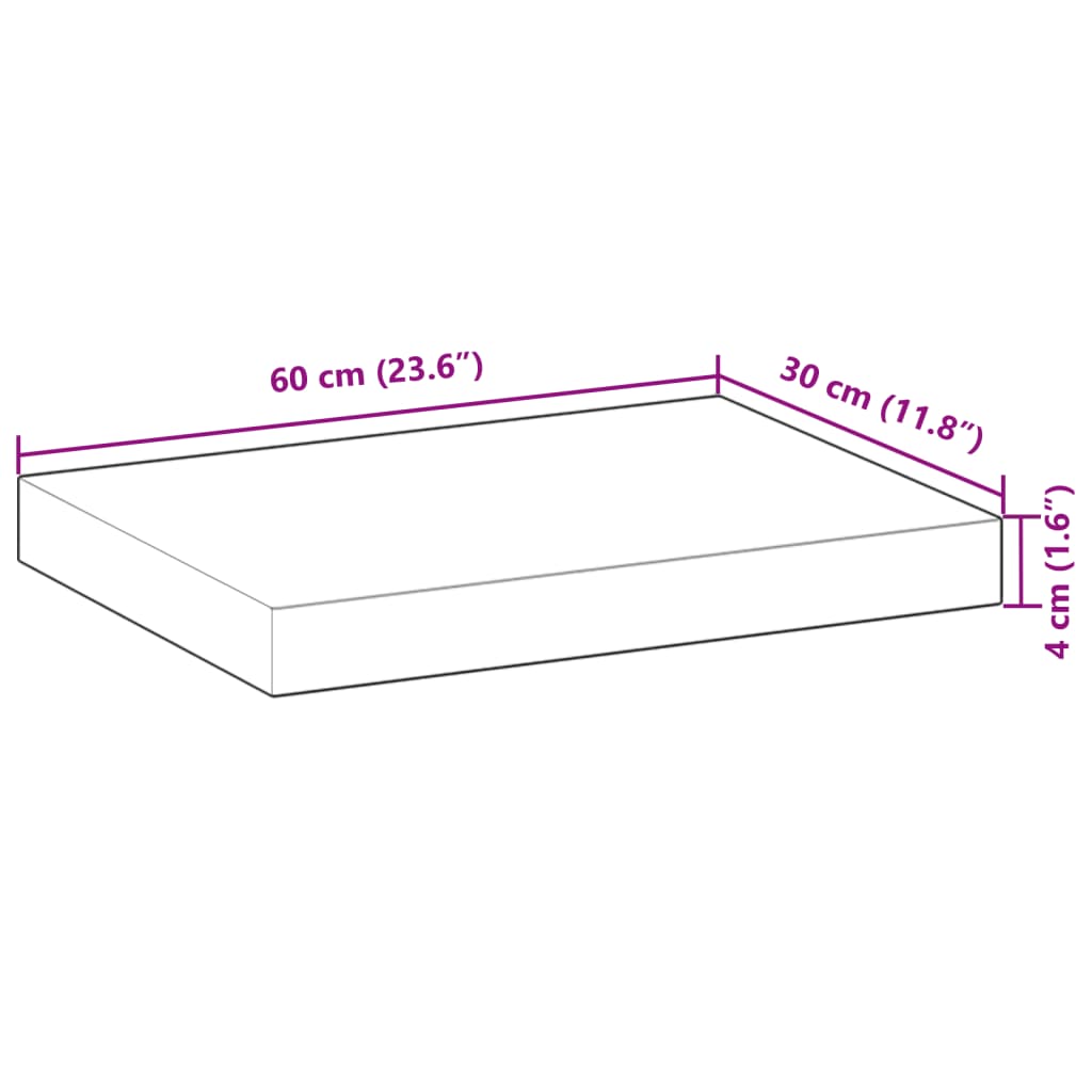 vidaXL Επιφάνεια Τραπεζιού Ορθογώνια 60x30x4 εκ. από Μασίφ Ξύλο Ακακίας