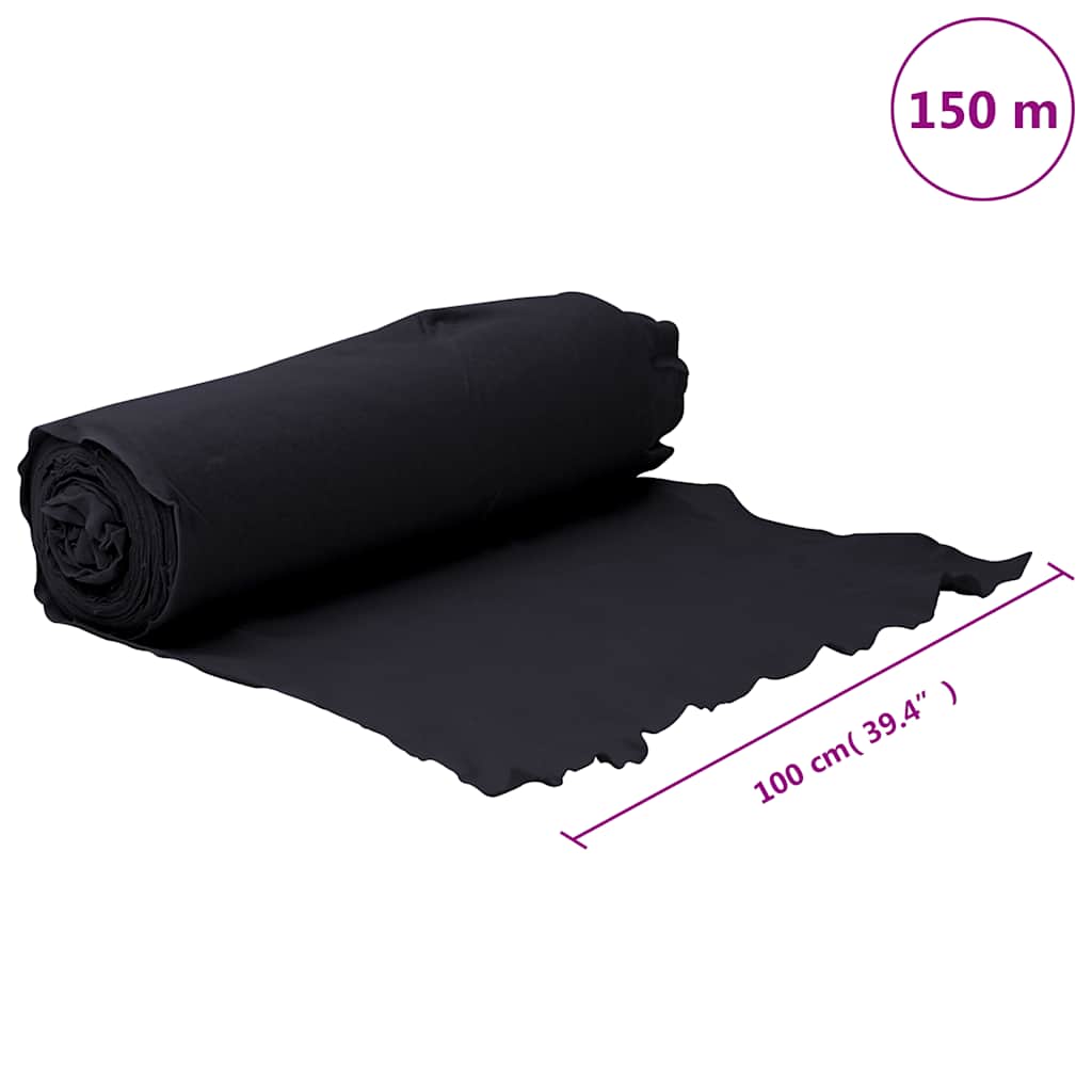 vidaXL Μεμβράνη με Γεωύφασμα Μαύρη 1 x 150 μ. Πολυεστερικές Ίνες