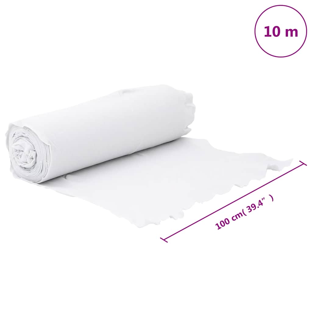 vidaXL Μεμβράνη με Γεωύφασμα Λευκή 1 x 10 μ. Πολυεστερικές Ίνες