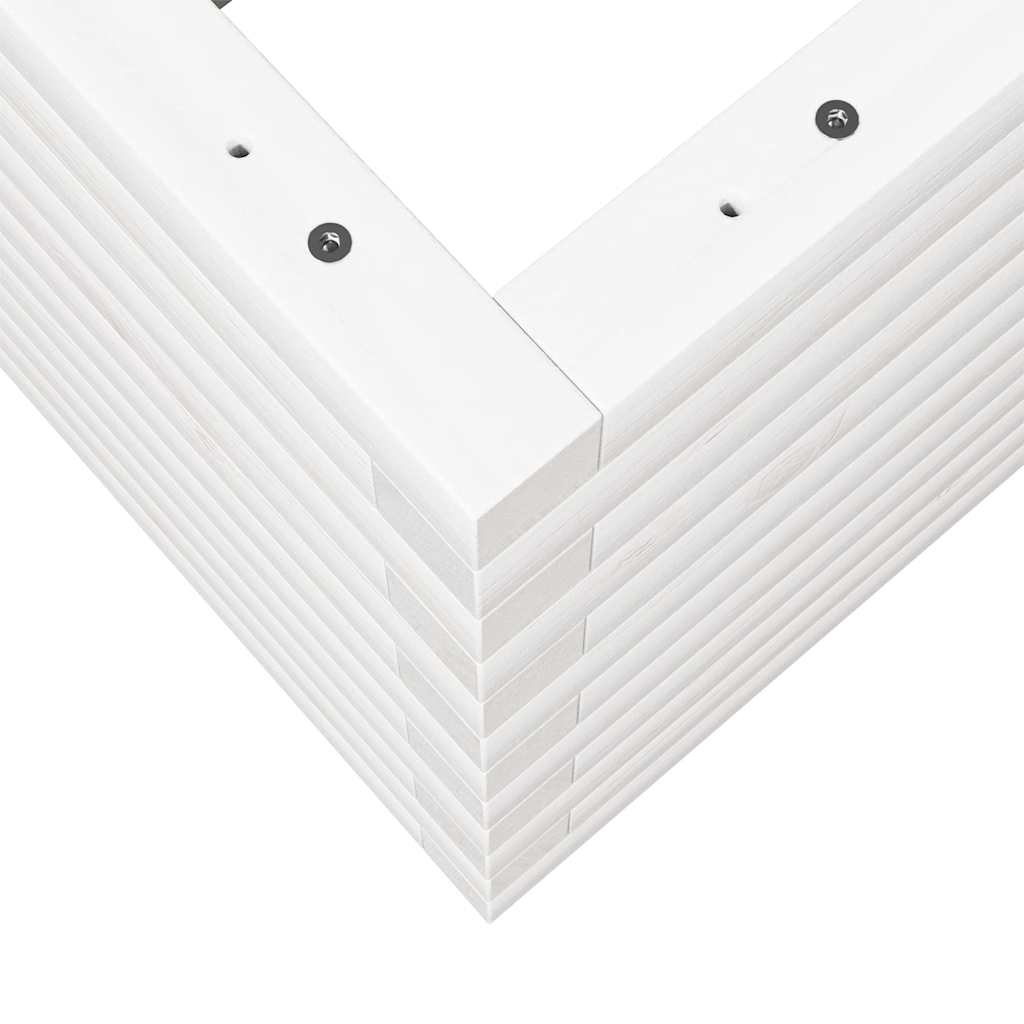 vidaXL Ζαρντινιέρα Κήπου Λευκή 70x70x46 εκ. από Μασίφ Ξύλο Πεύκου