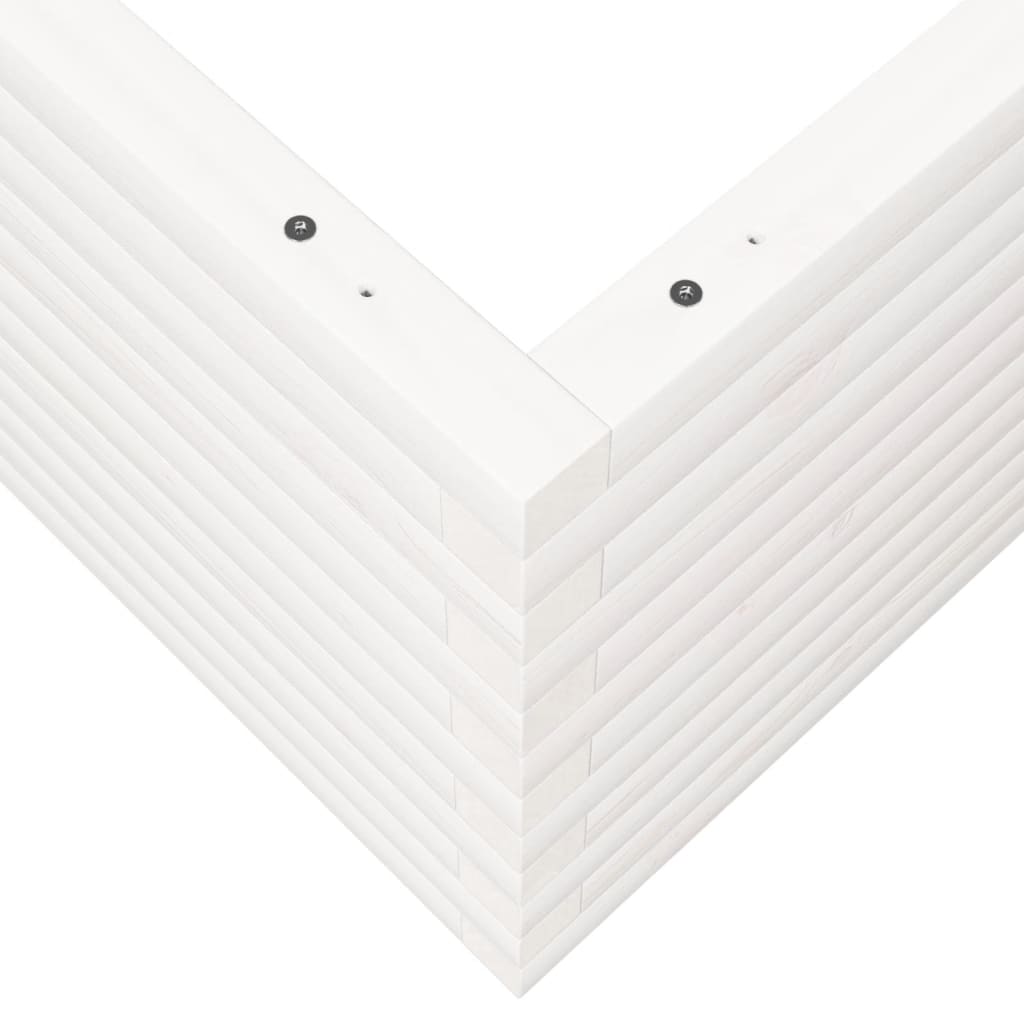 vidaXL Ζαρντινιέρα Κήπου Λευκή 90x90x46 εκ. από Μασίφ Ξύλο Πεύκου