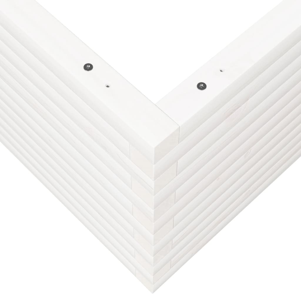 vidaXL Ζαρντινιέρα Κήπου Λευκή 110x110x46 εκ. από Μασίφ Ξύλο Πεύκου