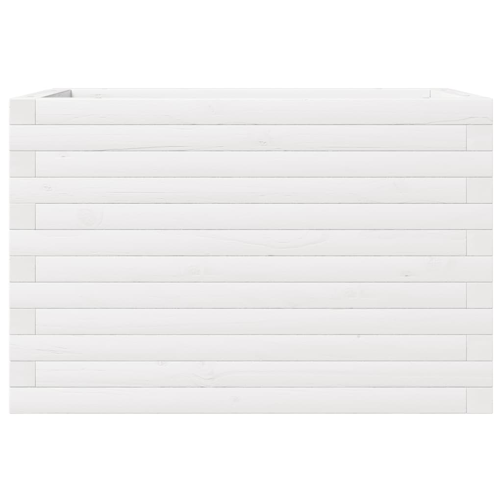 vidaXL Ζαρντινιέρα Κήπου Λευκή 70x40x46 εκ. από Μασίφ Ξύλο Πεύκου