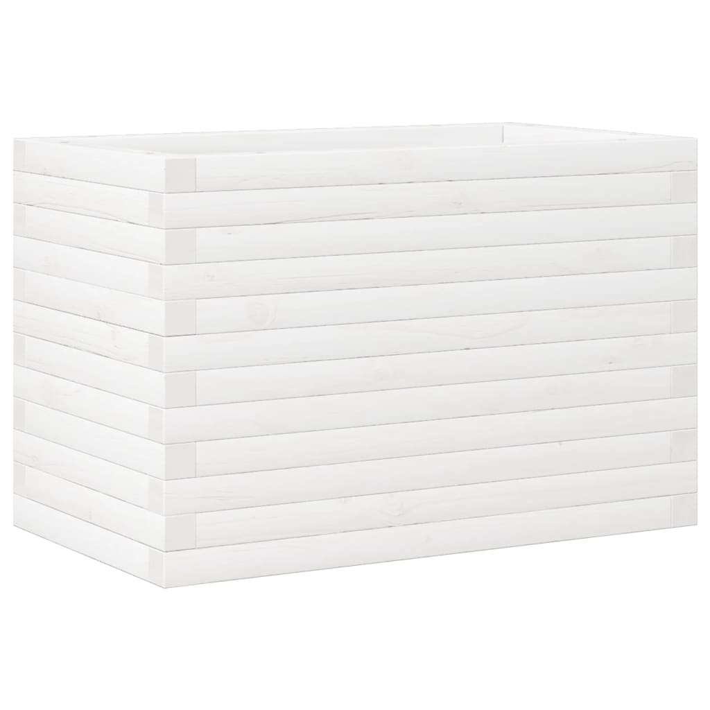vidaXL Ζαρντινιέρα Κήπου Λευκή 70x40x46 εκ. από Μασίφ Ξύλο Πεύκου