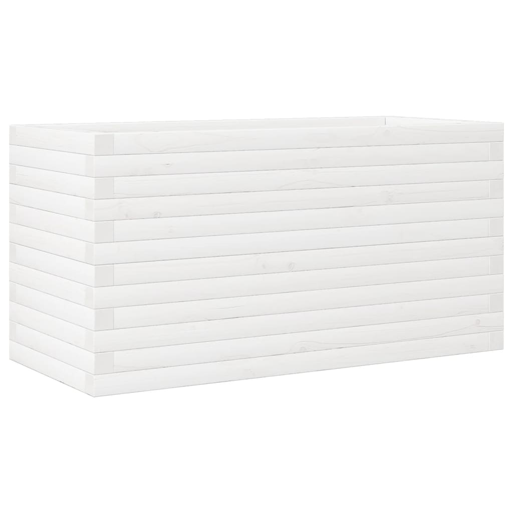 vidaXL Ζαρντινιέρα Κήπου Λευκή 90x40x46 εκ. από Μασίφ Ξύλο Πεύκου