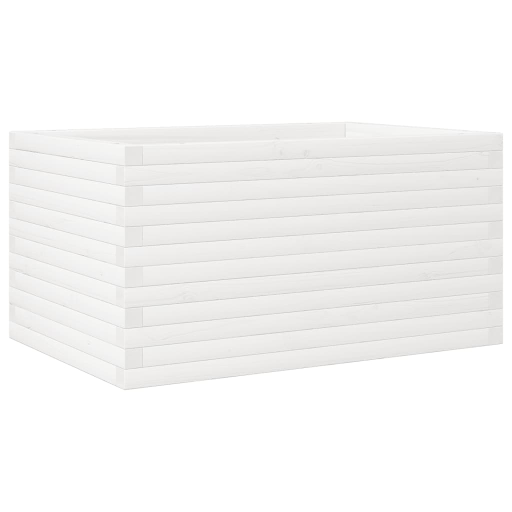 vidaXL Ζαρντινιέρα Λευκή 90x60x46 εκ. από Μασίφ Ξύλο Πεύκου