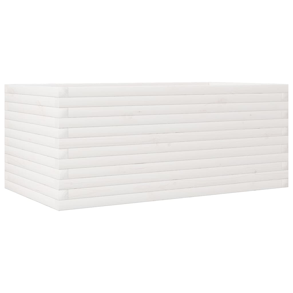 vidaXL Ζαρντινιέρα Κήπου Λευκή 110x60x46 εκ. από Μασίφ Ξύλο Πεύκου
