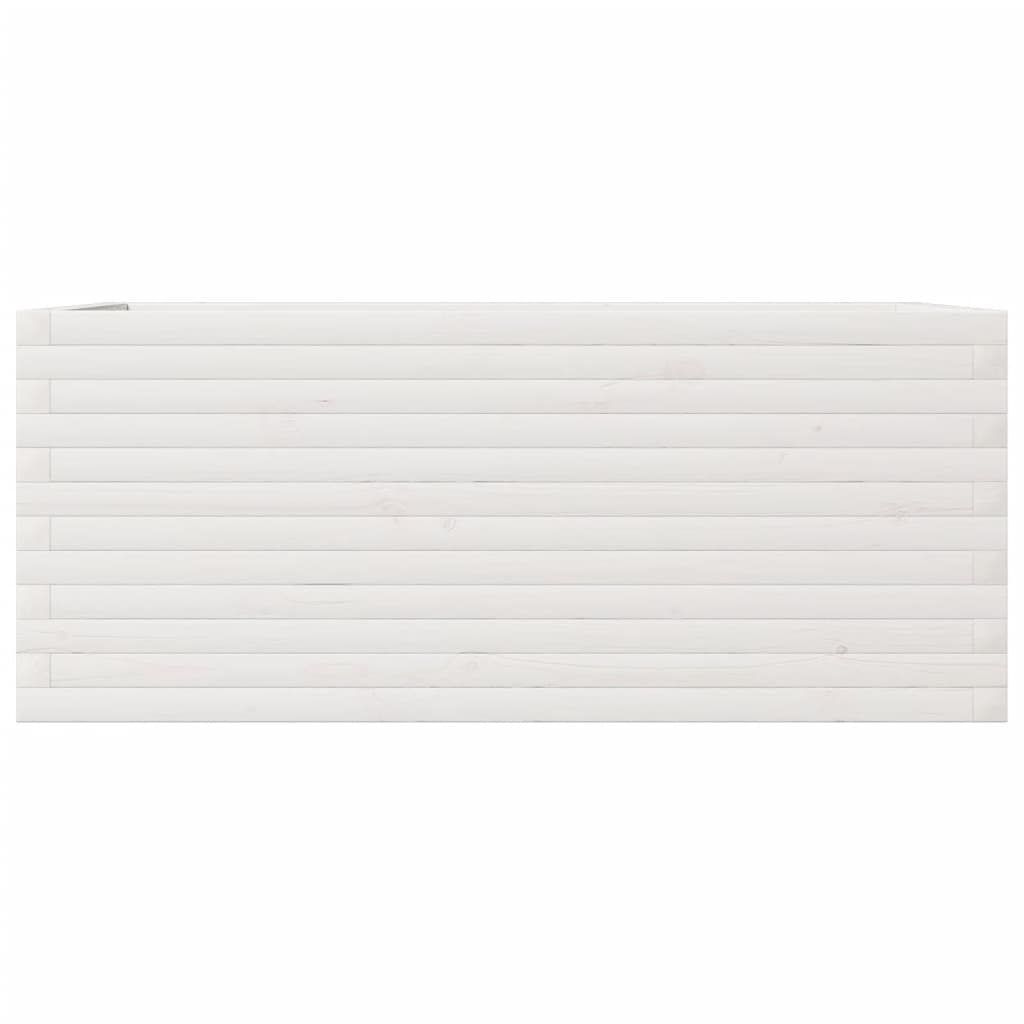 vidaXL Ζαρντινιέρα Κήπου Λευκή 110x60x46 εκ. από Μασίφ Ξύλο Πεύκου