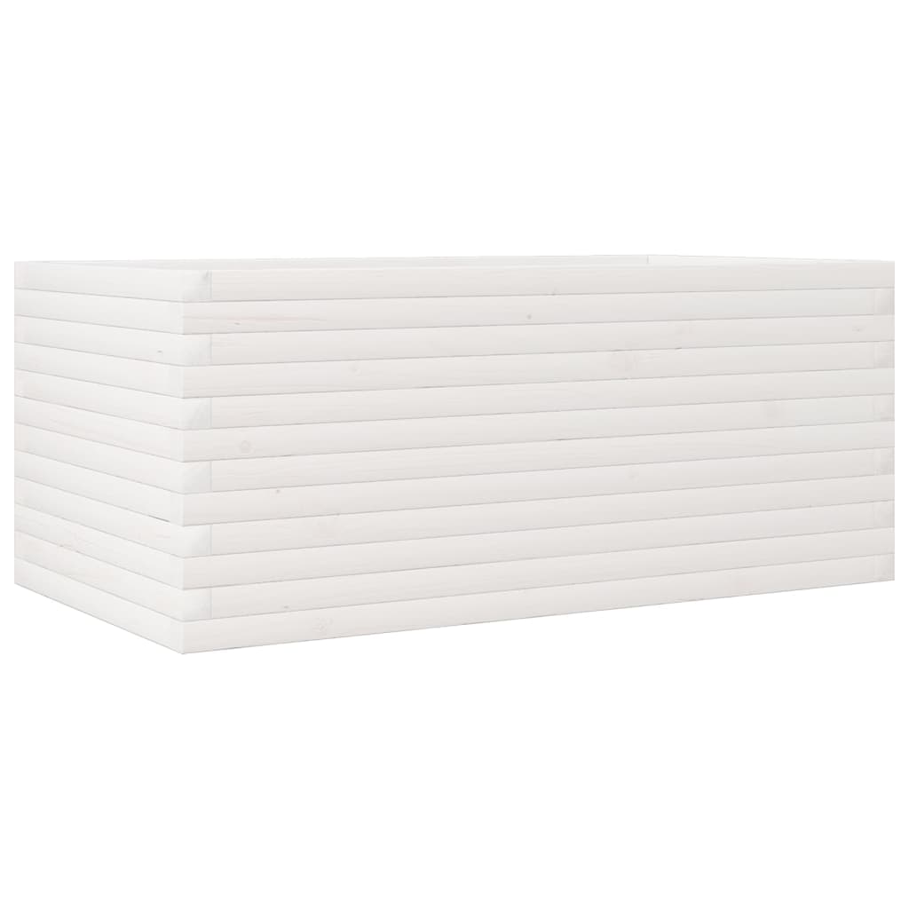vidaXL Ζαρντινιέρα Κήπου Λευκή 110x60x46 εκ. από Μασίφ Ξύλο Πεύκου