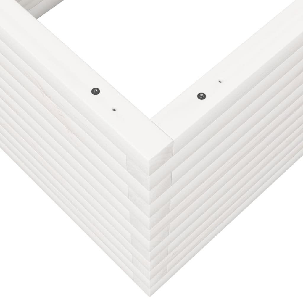 vidaXL Ζαρντινιέρα Κήπου Λευκή 110x60x46 εκ. από Μασίφ Ξύλο Πεύκου