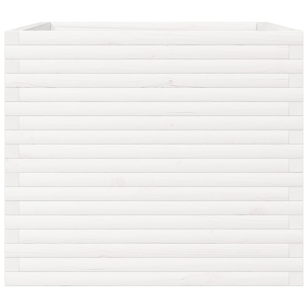vidaXL Ζαρντινιέρα Λευκή 80x80x68,5 εκ. από Μασίφ Ξύλο Πεύκου