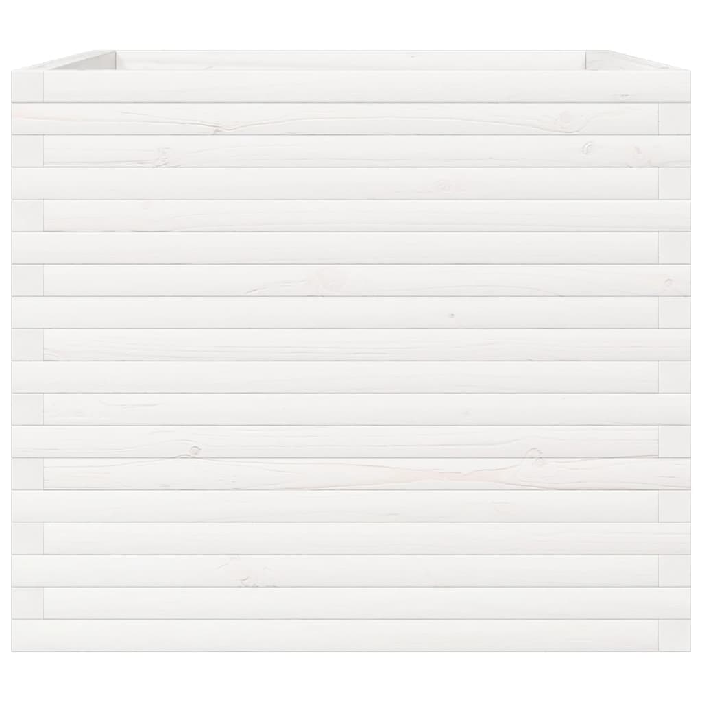 vidaXL Ζαρντινιέρα Λευκή 80x80x68,5 εκ. από Μασίφ Ξύλο Πεύκου