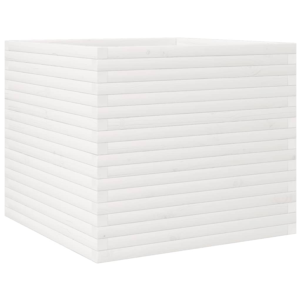 vidaXL Ζαρντινιέρα Λευκή 80x80x68,5 εκ. από Μασίφ Ξύλο Πεύκου