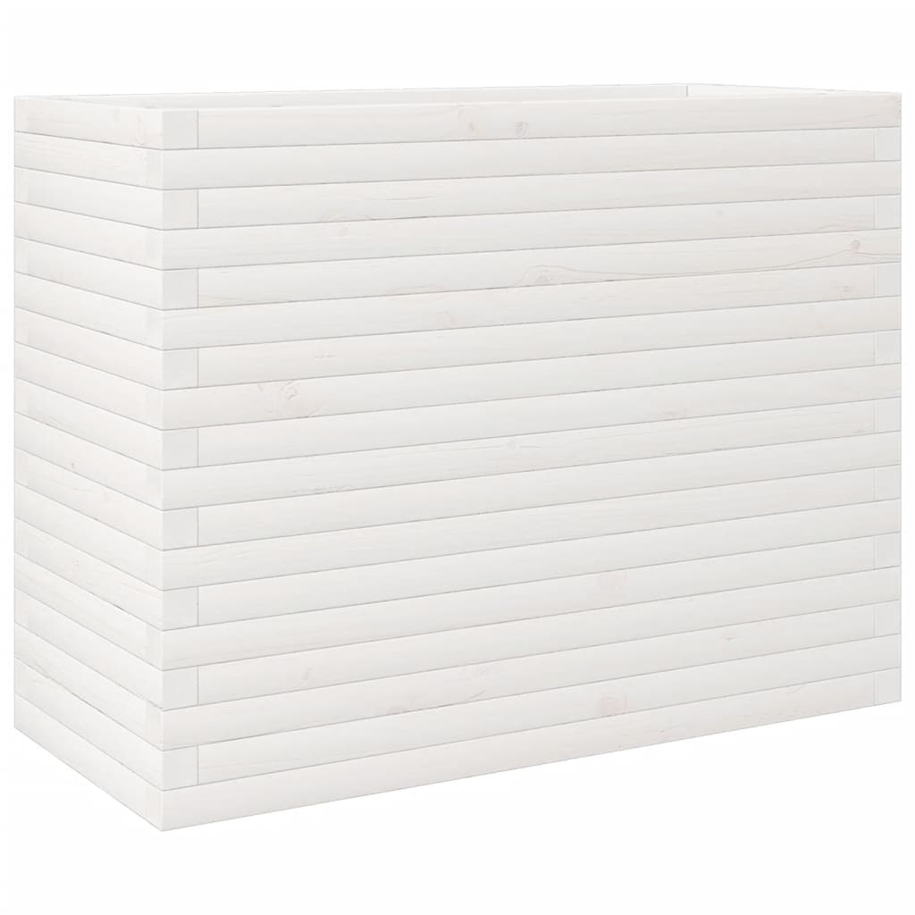 vidaXL Ζαρντινιέρα Κήπου Λευκή 90x40x68,5 εκ. από Μασίφ Ξύλο Πεύκου