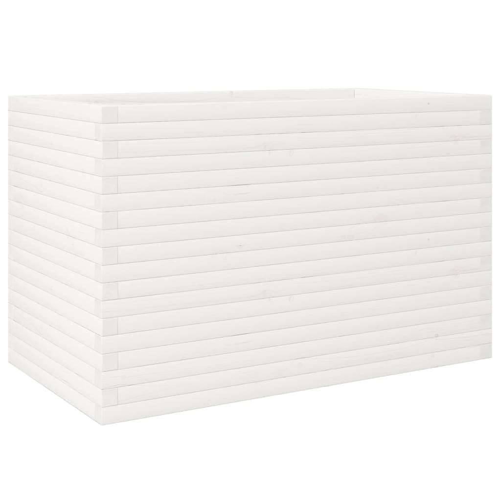 vidaXL Ζαρντινιέρα Κήπου Λευκή 110x60x68,5 εκ. από Μασίφ Ξύλο Πεύκου