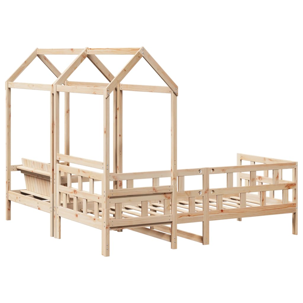 vidaXL Daybed Set with Canopy without Mattress 80x200 cm
