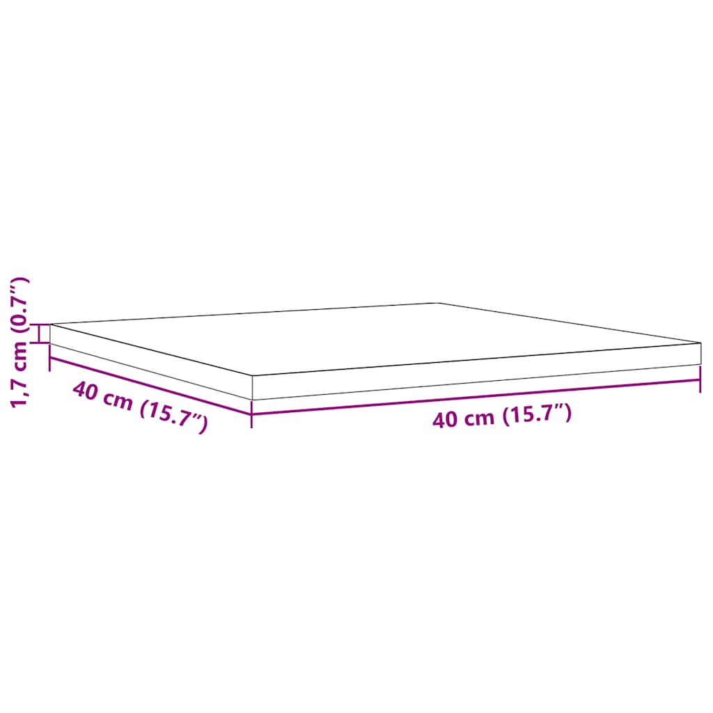 vidaXL Επιφάνεια Τραπεζιού Τετράγωνη 40x40x1,7 εκ. Μασίφ Ξύλο Πεύκου