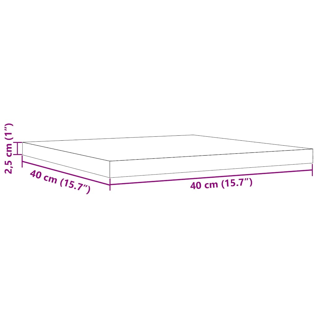 vidaXL Επιφάνεια Τραπεζιού Τετράγωνη 40x40x2,5 εκ. Μασίφ Ξύλο Πεύκου