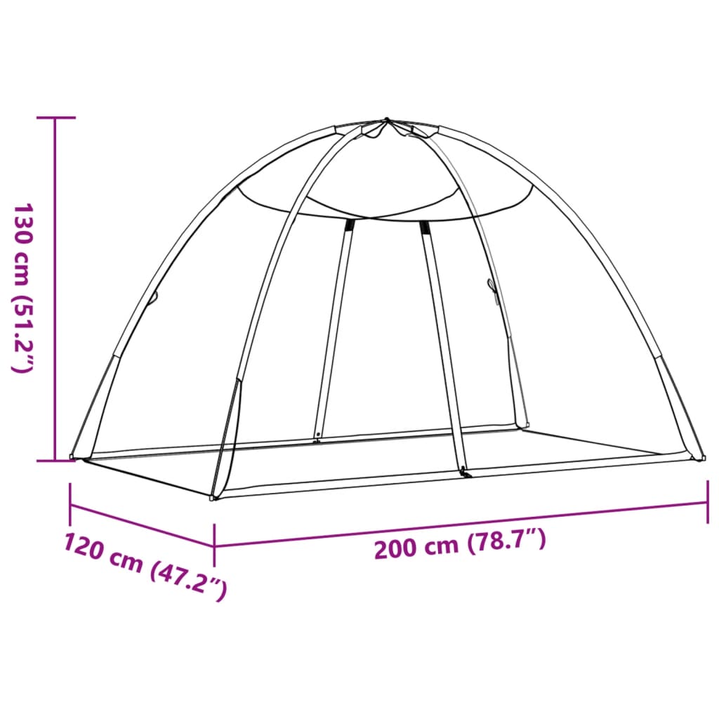 vidaXL Κουνουπιέρα Mongolia με Πόρτες 200Δίχτυ Μαύρη 200x120x130εκ.