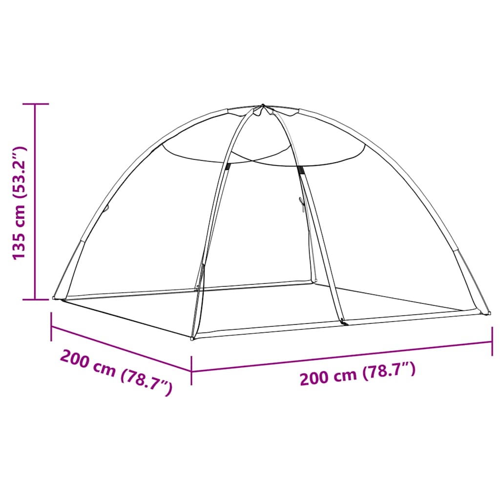vidaXL Κουνουπιέρα Mongolia με Πόρτες 200Δίχτυ Μαύρη 200x200x135 εκ.