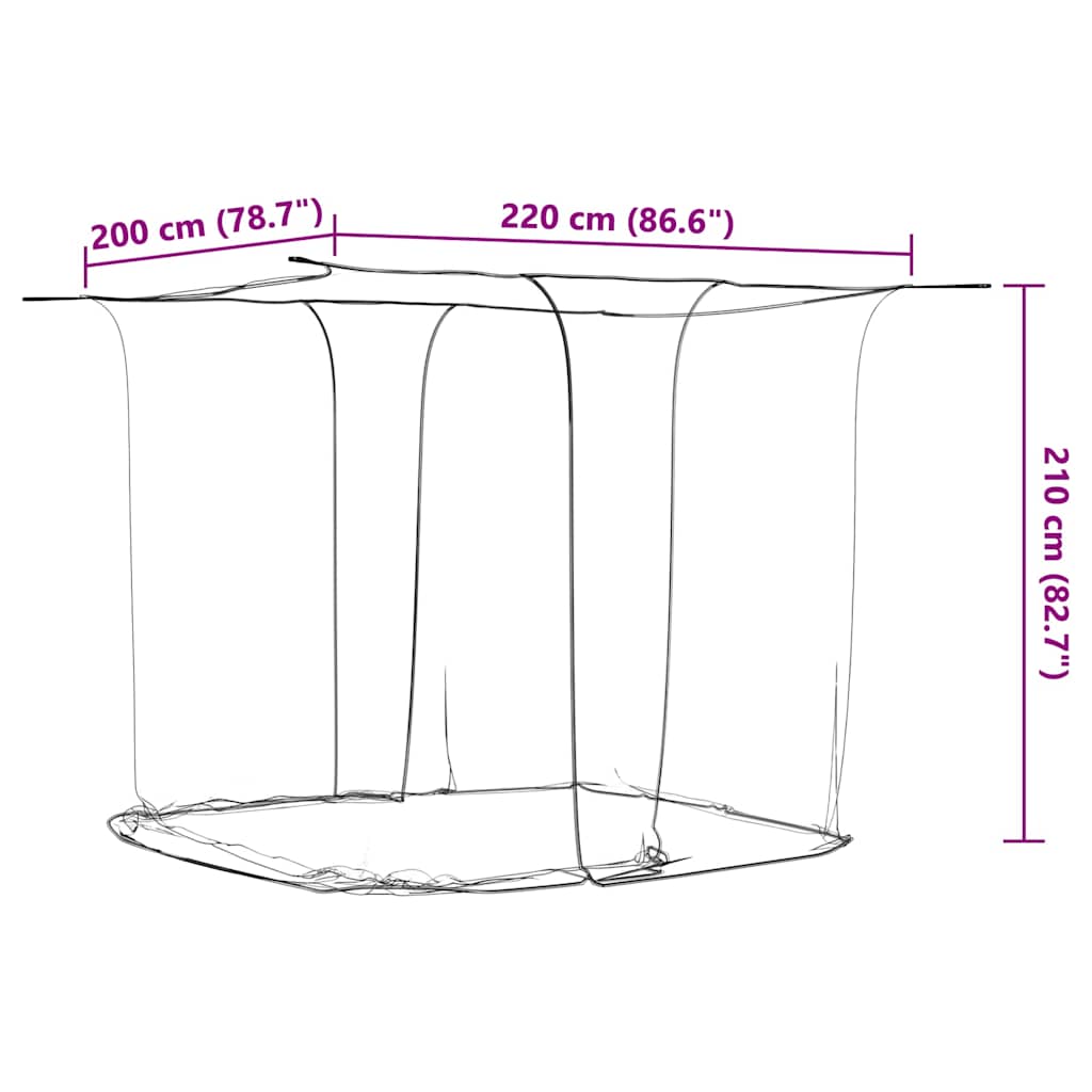 vidaXL Κουνουπιέρα Κρεμαστή 156 Λευκή 220x200x210 εκ. από Δίχτυ