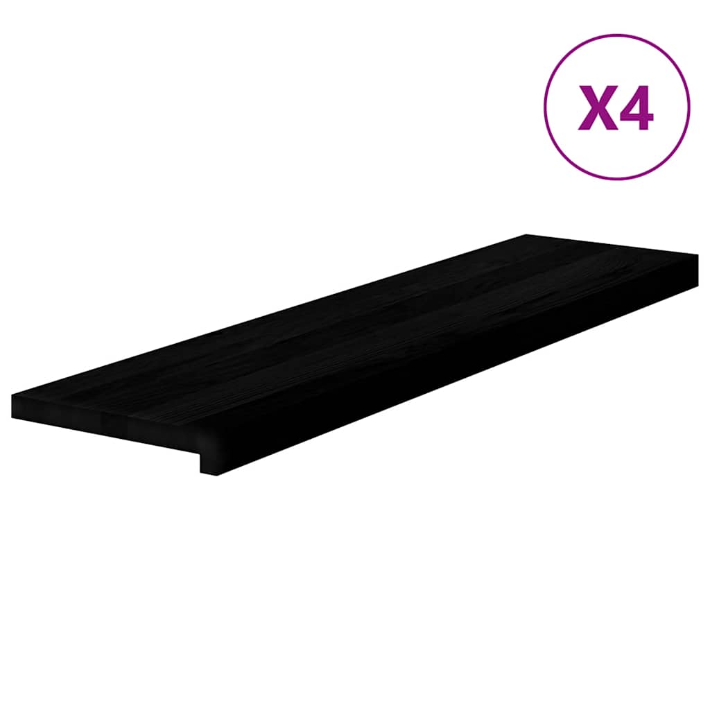 vidaXL Πατάκια Σκάλας 4 τεμ. Σκούρο Καφέ 100x30x2 cm Ξύλο Δρυός