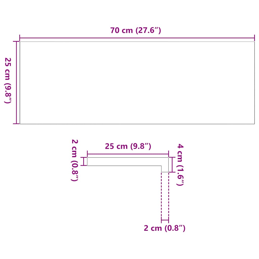 vidaXL Πέλματα Σκάλας 16 τμχ Σκούρο καφέ 70x25x2 cm Ξύλο μασίφ δρυς