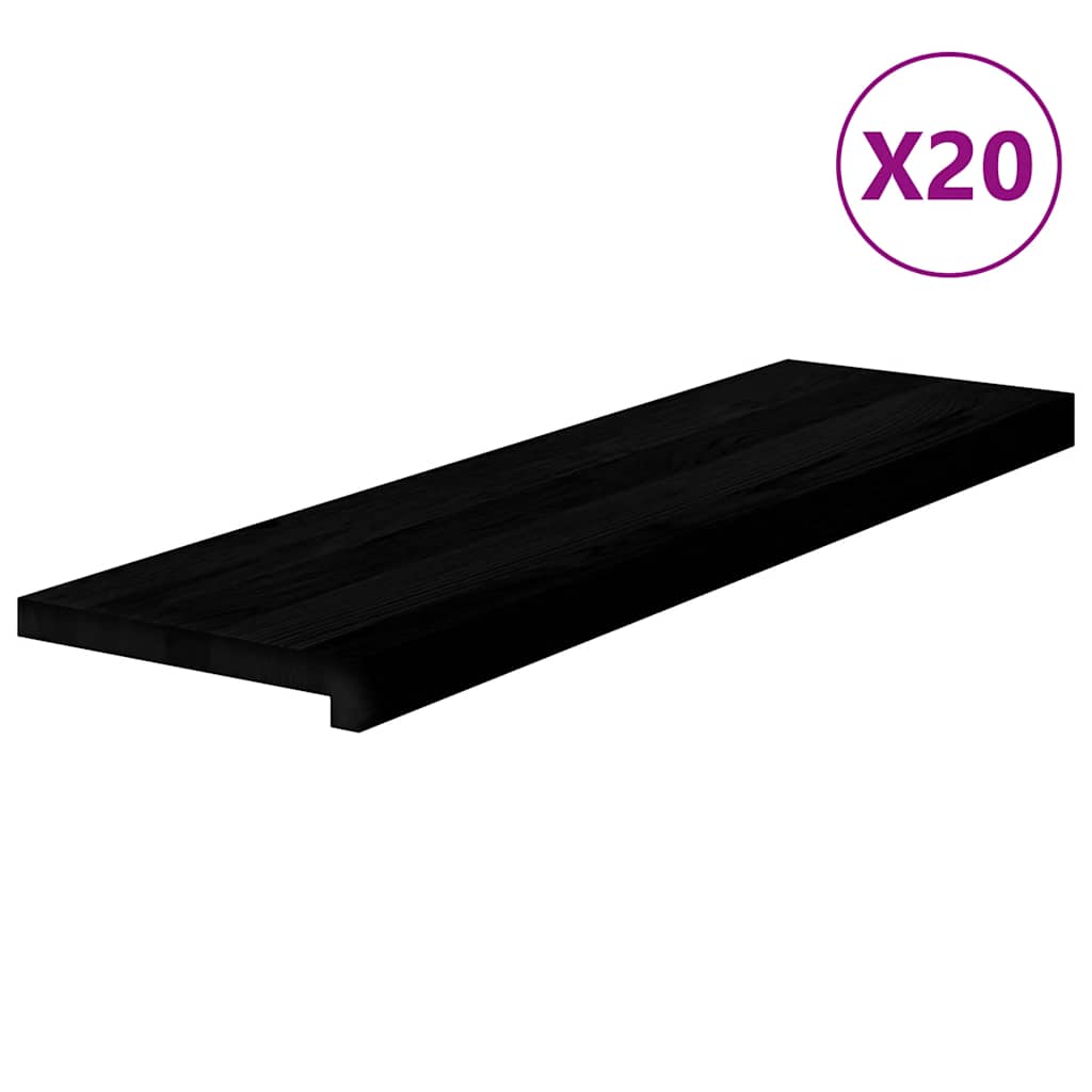 vidaXL Πατάκια Σκάλας 20 τεμ. Σκούρο Καφέ 90x25x2 cm Ξύλο Δρυός