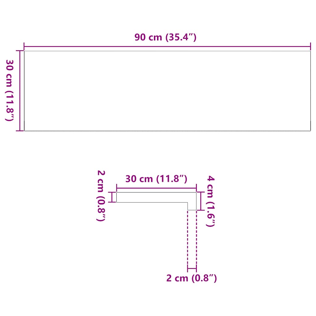 vidaXL Πατάκια Σκάλας 2 τεμ. 90x30x2 εκ. Ακατέργαστο Μασίφ Ξύλο Δρυός