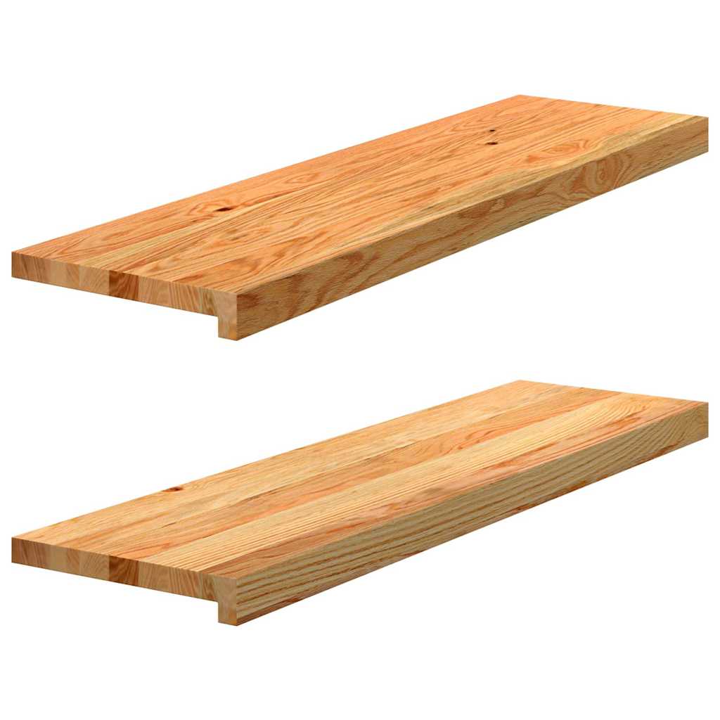 vidaXL Πατάκια Σκάλας 2 τεμ. Ανοιχτό Καφέ 90x25x2 cm Ξύλο Δρυός