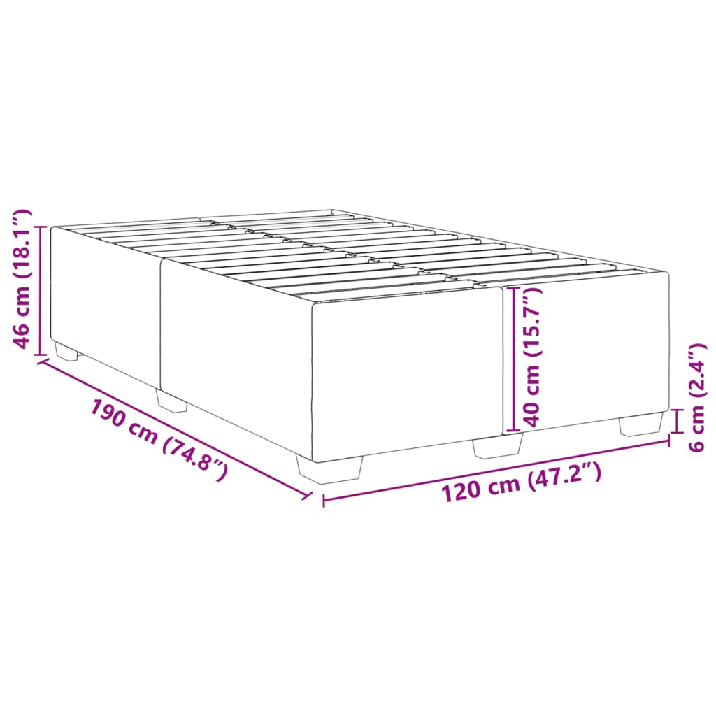 vidaXL Πλαίσιο Κρεβατιού χωρίς στρώμα Taupe 120x190 εκ. Υφασμάτινο