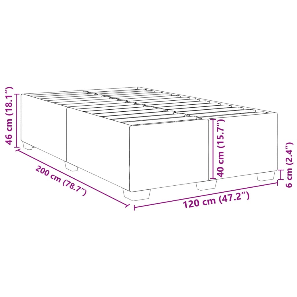 vidaXL Πλαίσιο Κρεβατιού Λευκό 120x200 εκ. από Συνθετικό Δέρμα
