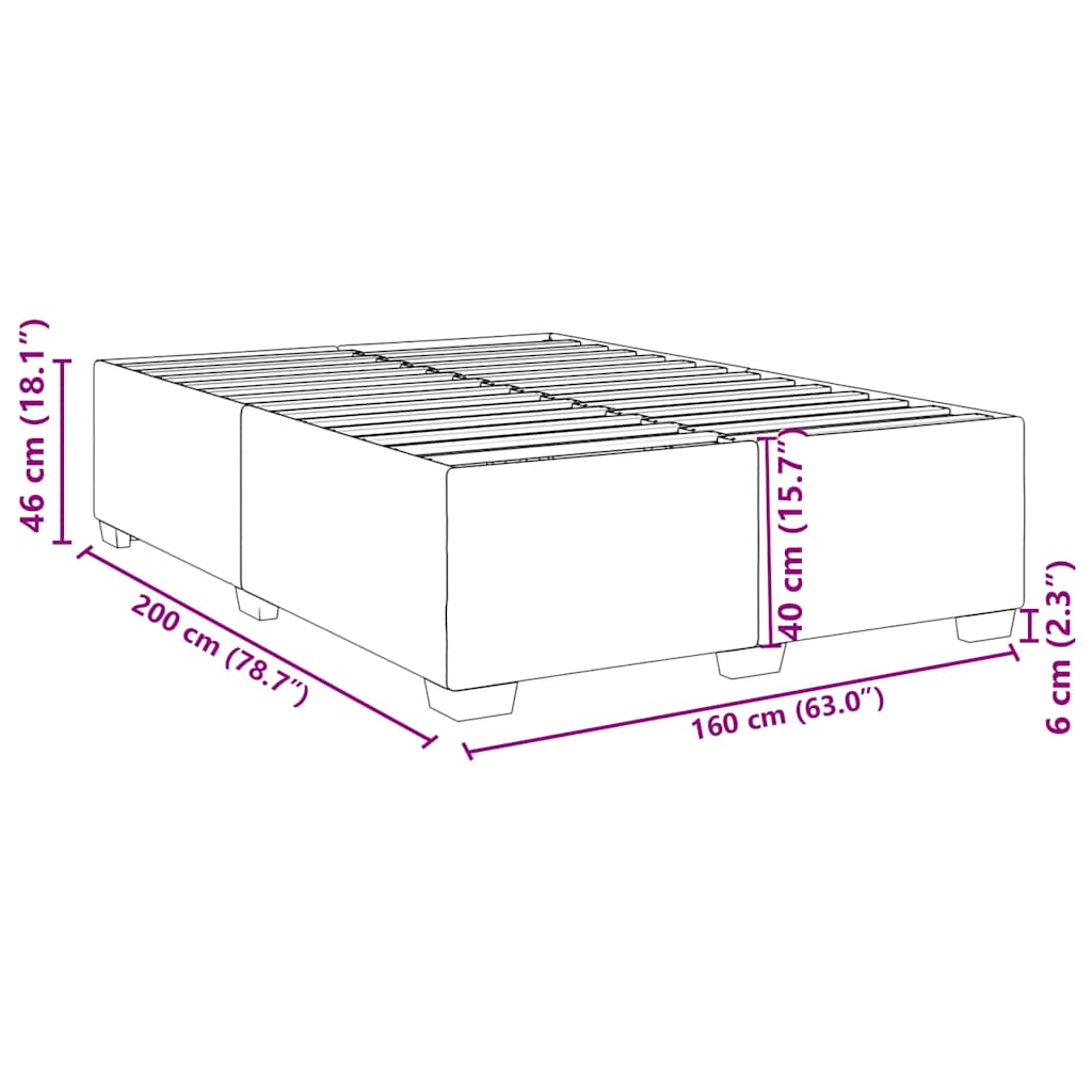vidaXL Πλαίσιο Κρεβατιού Μπλε 160x200 εκ. Βελούδινο