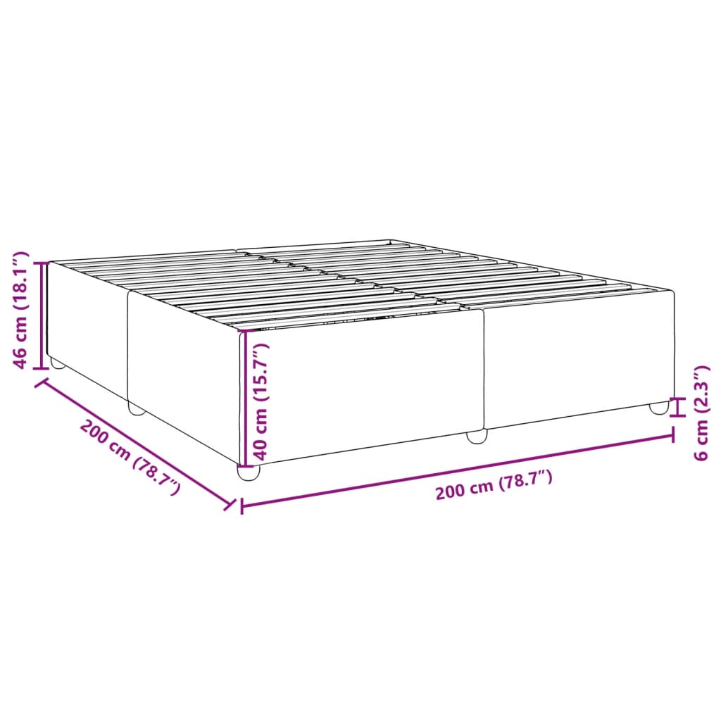 vidaXL Σκελετός Κρεβατιού Χωρίς Στρώμα Taupe 200x200 εκ.Υφασμάτινο