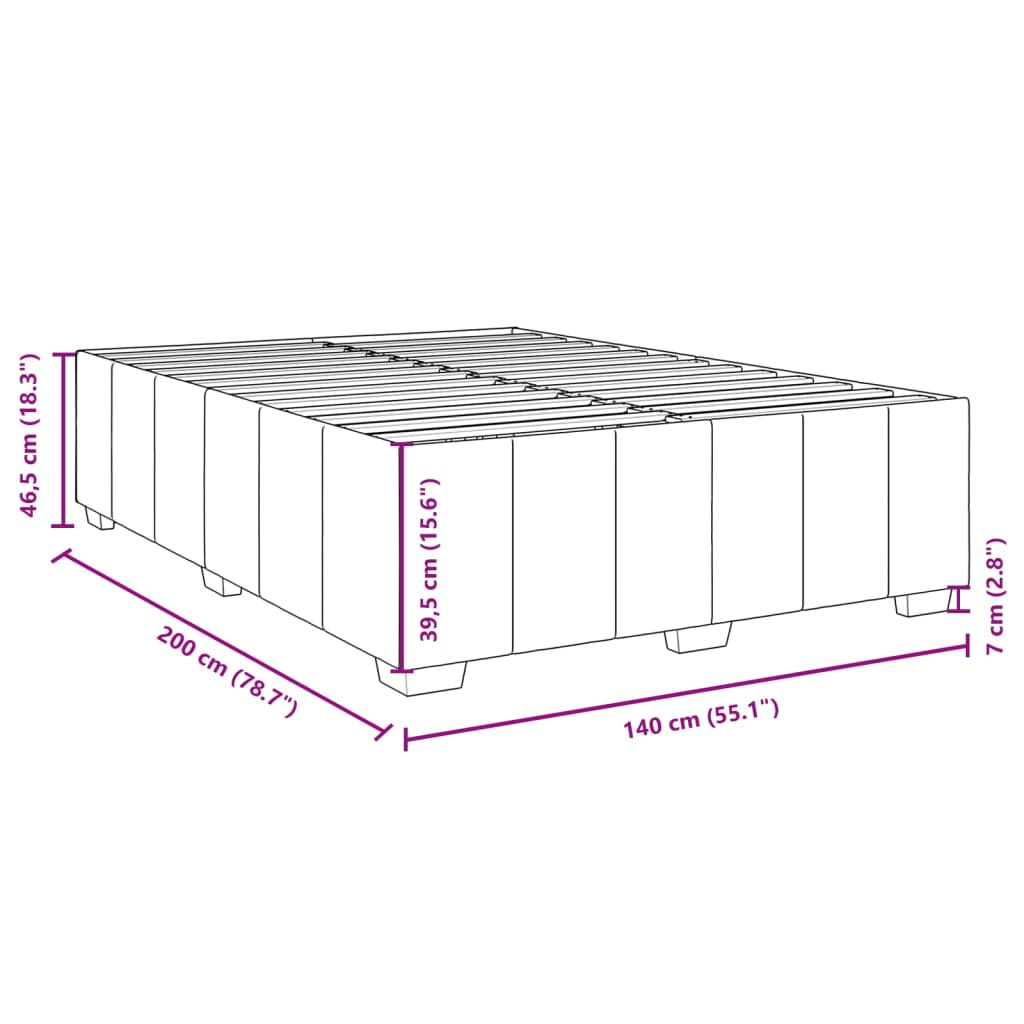 vidaXL Σκελετός Κρεβατιού Χωρίς Στρώμα Taupe 140x200 εκ. Υφασμάτινο